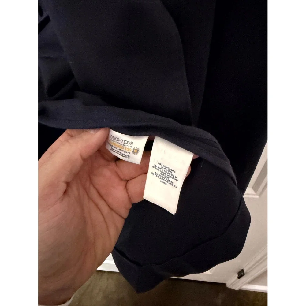 Lands' End Blazer Mens 2XL Navy Blue Knit Sport Coat 2-Button Patch Pockets